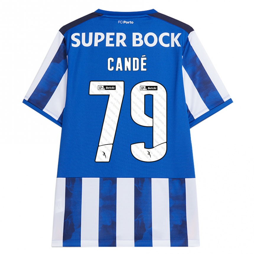 Kids Football Umaro Candé #79 Blue White Home Jersey 2024/25 T-Shirt Nz