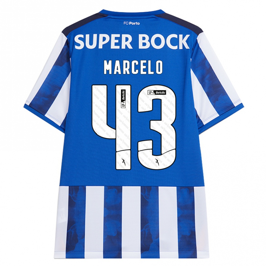 Kids Football Joao Marcelo #43 Blue White Home Jersey 2024/25 T-Shirt Nz