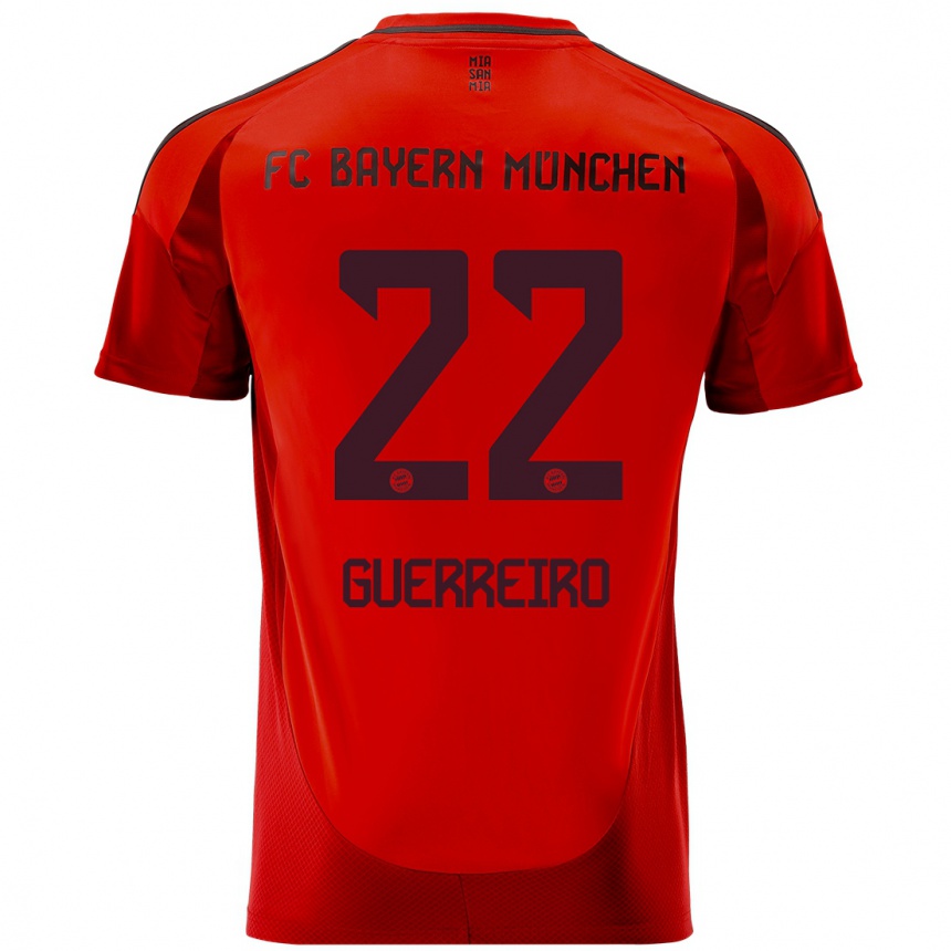 Kids Football Raphael Guerreiro #22 Red Home Jersey 2024/25 T-Shirt Nz