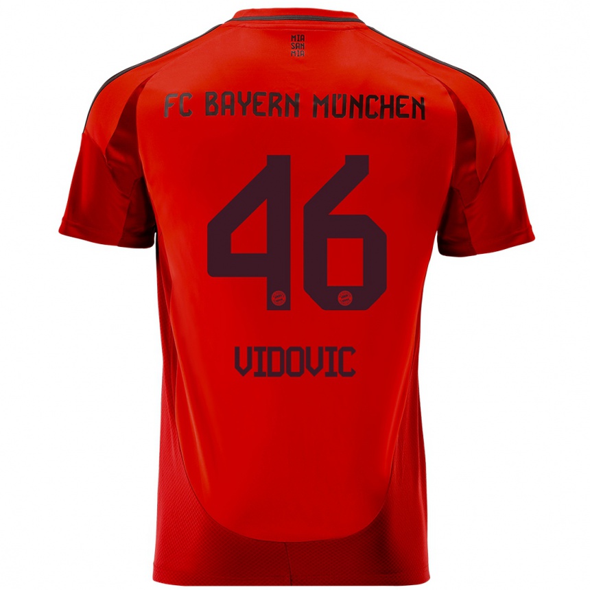 Kids Football Gabriel Vidovic #46 Red Home Jersey 2024/25 T-Shirt Nz