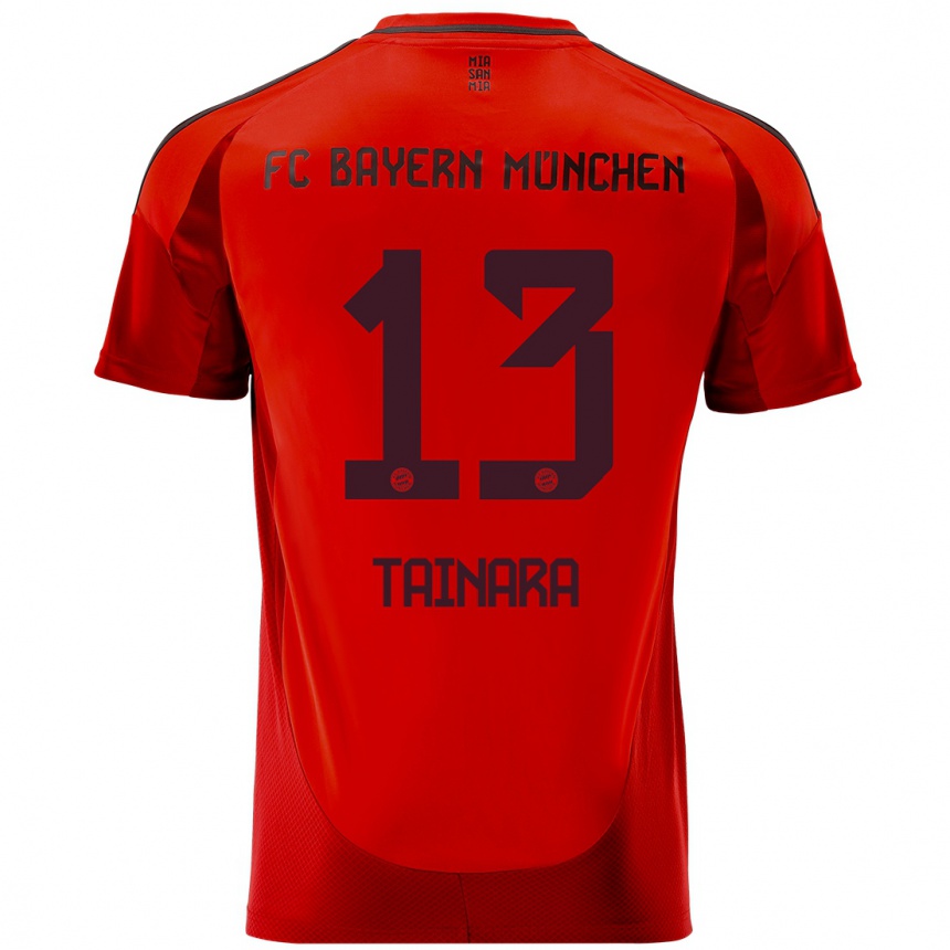 Kids Football Tainara #13 Red Home Jersey 2024/25 T-Shirt Nz