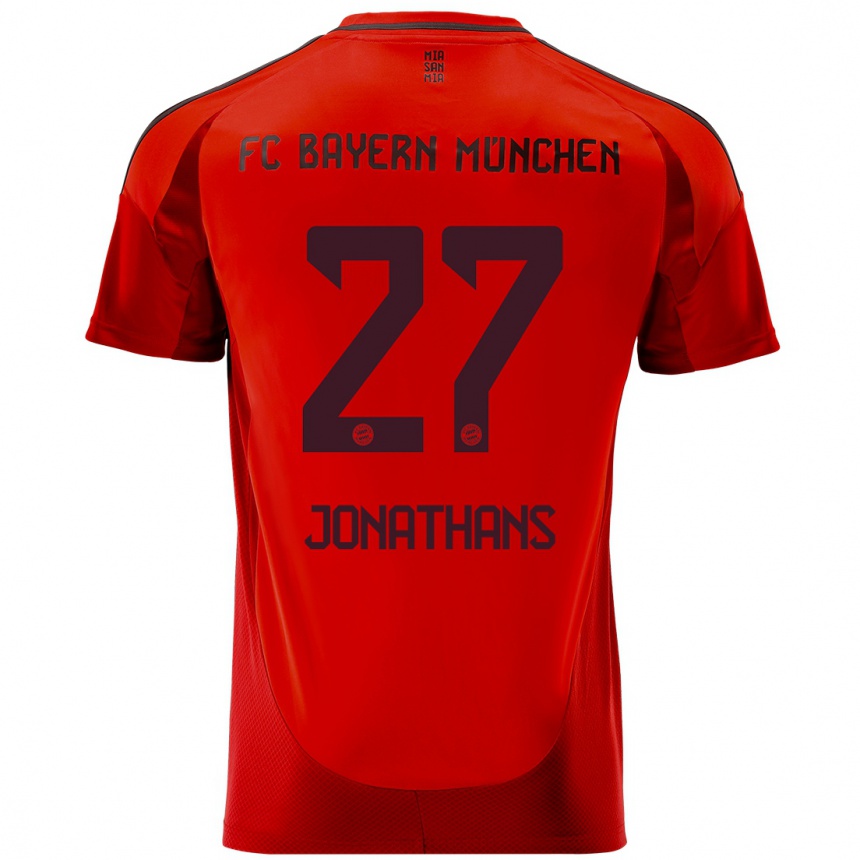 Kids Football David Jonathans #27 Red Home Jersey 2024/25 T-Shirt Nz