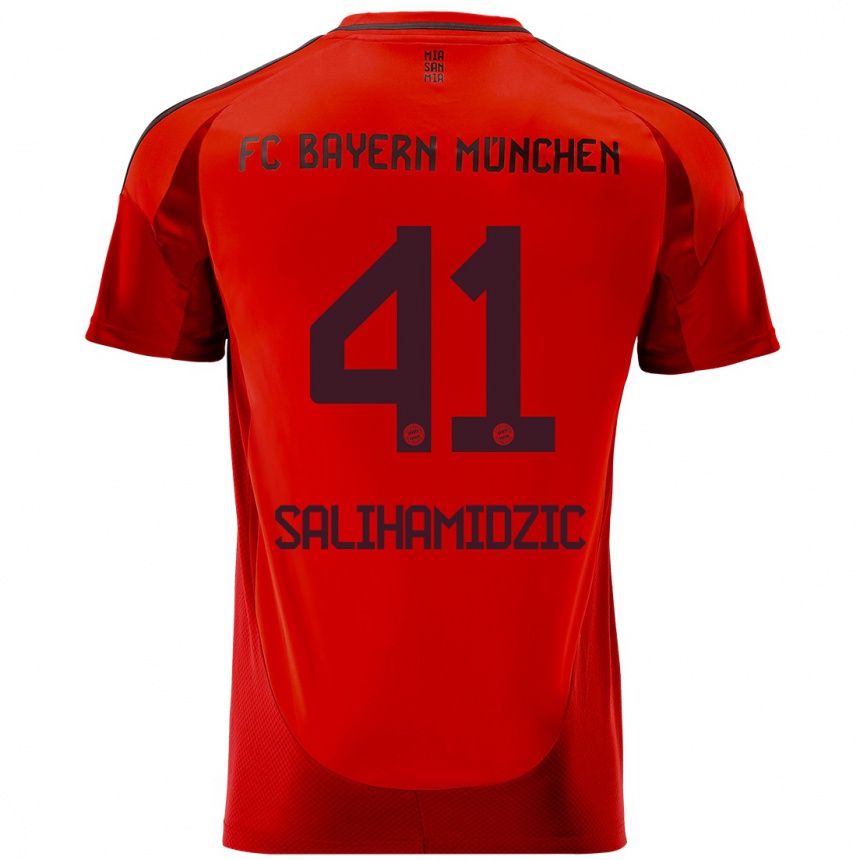 Kids Football Nick Salihamidzic #41 Red Home Jersey 2024/25 T-Shirt Nz