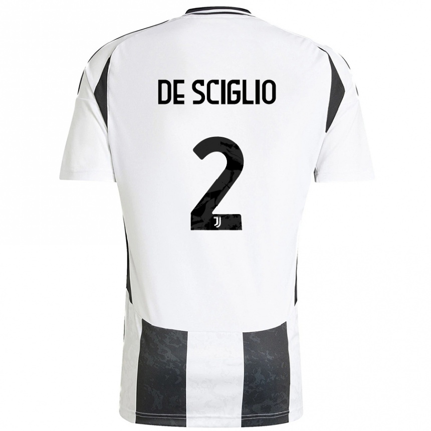 Kids Football Mattia De Sciglio #2 White Black Home Jersey 2024/25 T-Shirt Nz