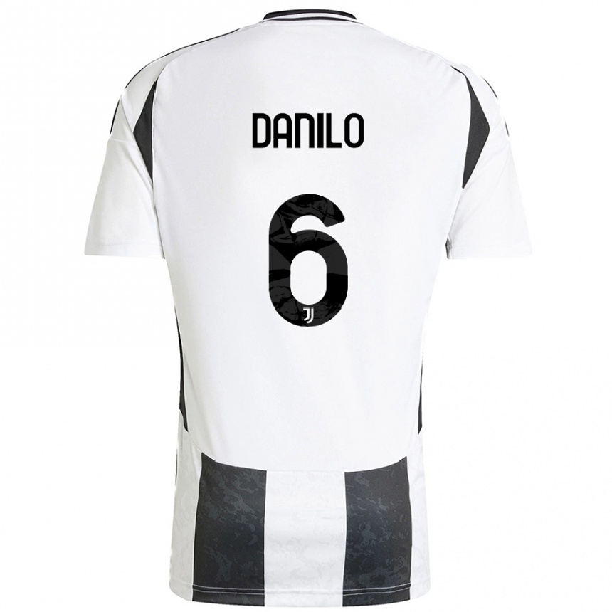 Kids Football Danilo #6 White Black Home Jersey 2024/25 T-Shirt Nz