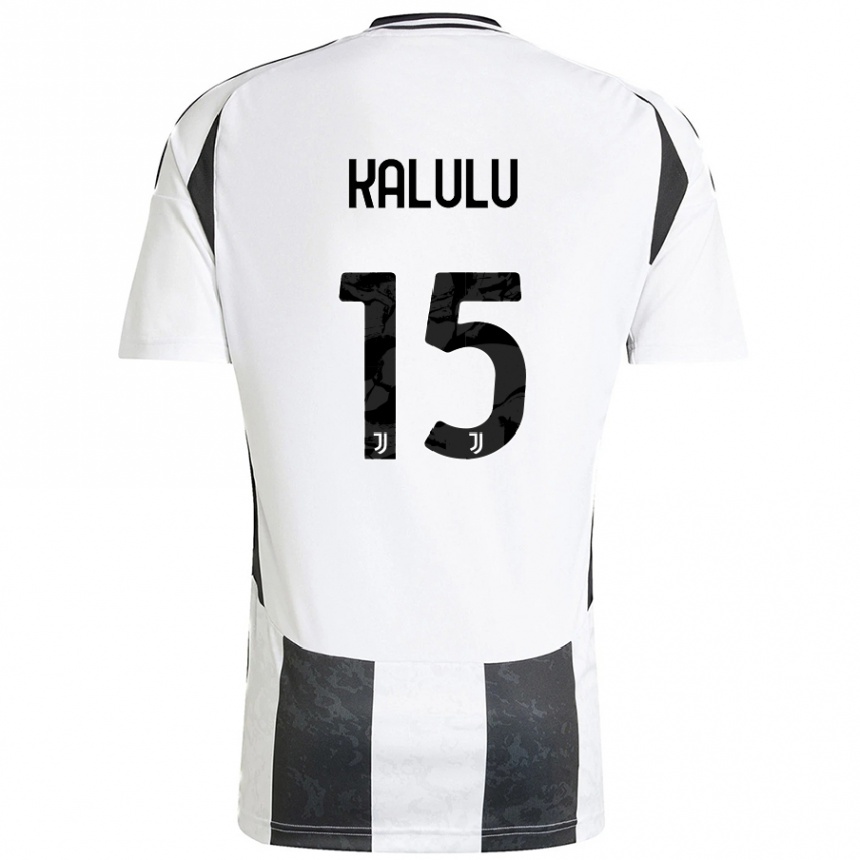 Kids Football Pierre Kalulu #15 White Black Home Jersey 2024/25 T-Shirt Nz