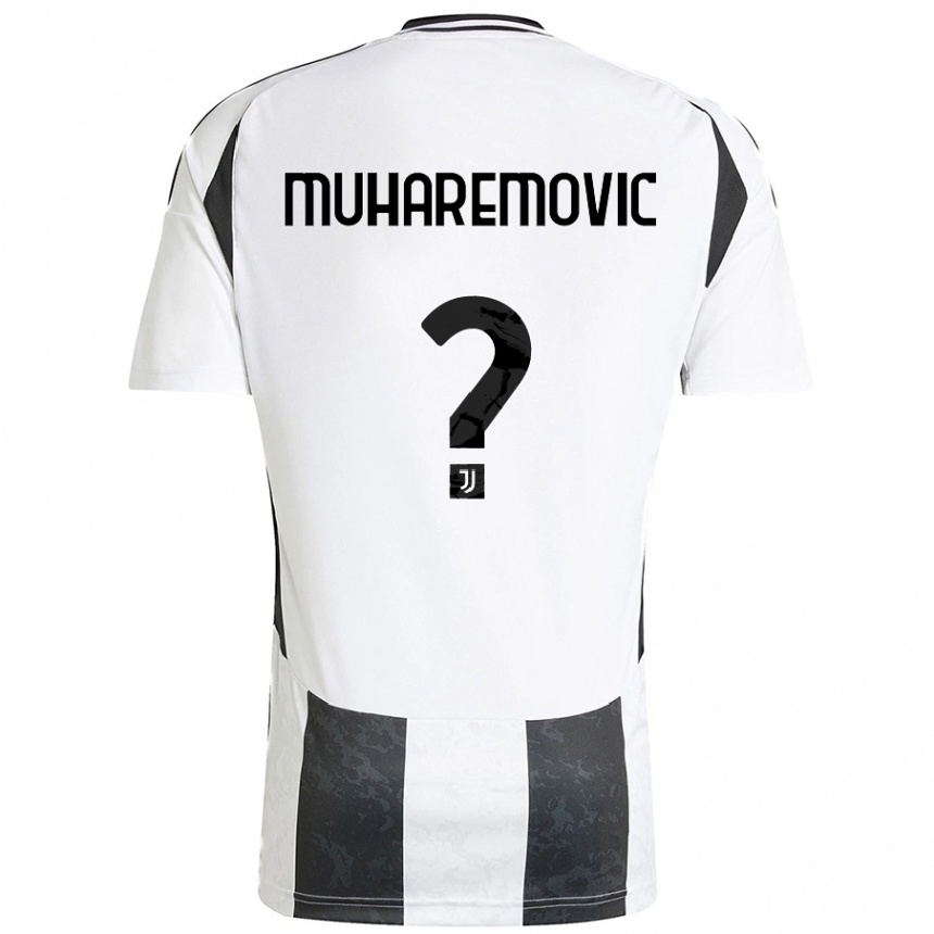 Kids Football Tarik Muharemovic #0 White Black Home Jersey 2024/25 T-Shirt Nz