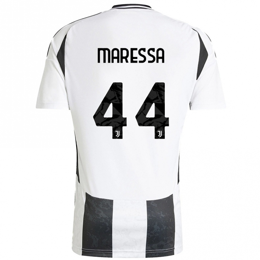 Kids Football Tommaso Maressa #44 White Black Home Jersey 2024/25 T-Shirt Nz