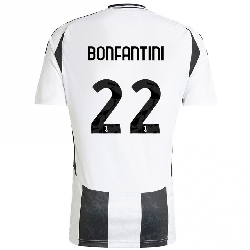 Kids Football Agnese Bonfantini #22 White Black Home Jersey 2024/25 T-Shirt Nz