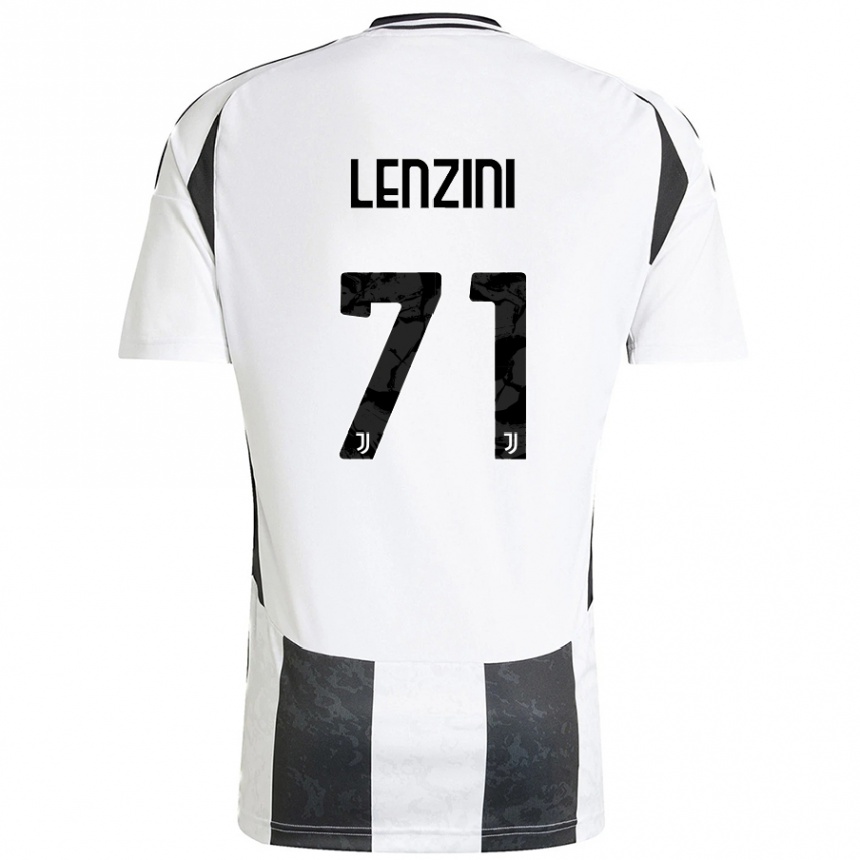 Kids Football Martina Lenzini #71 White Black Home Jersey 2024/25 T-Shirt Nz