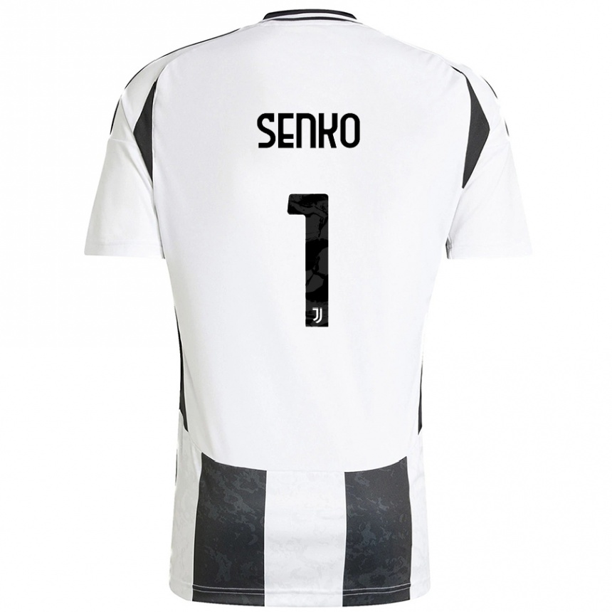 Kids Football Zsombor Senko #1 White Black Home Jersey 2024/25 T-Shirt Nz