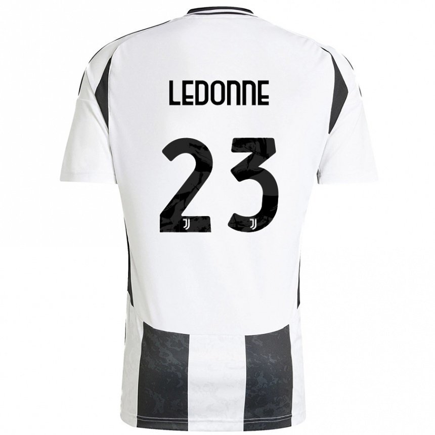 Kids Football Nicolo Ledonne #23 White Black Home Jersey 2024/25 T-Shirt Nz