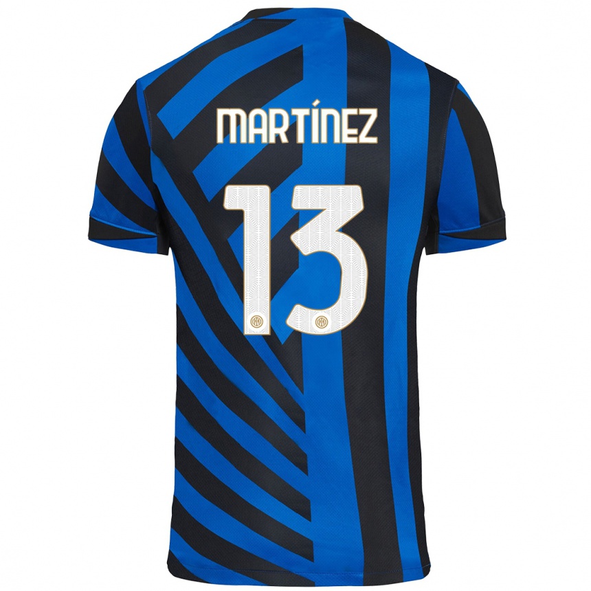 Kids Football Josep Martínez #13 Blue Black Home Jersey 2024/25 T-Shirt Nz