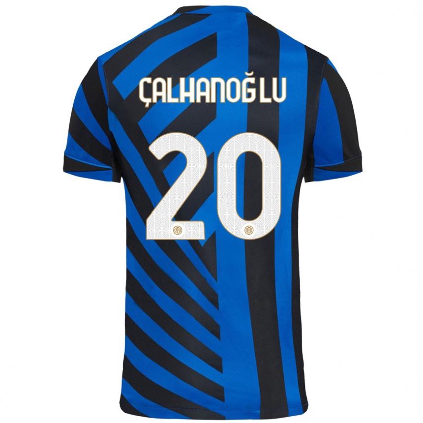 Kids Football Hakan Calhanoglu #20 Blue Black Home Jersey 2024/25 T-Shirt Nz