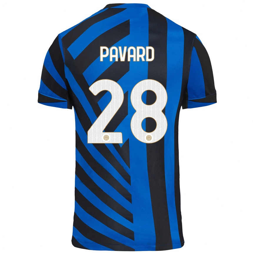 Kids Football Benjamin Pavard #28 Blue Black Home Jersey 2024/25 T-Shirt Nz