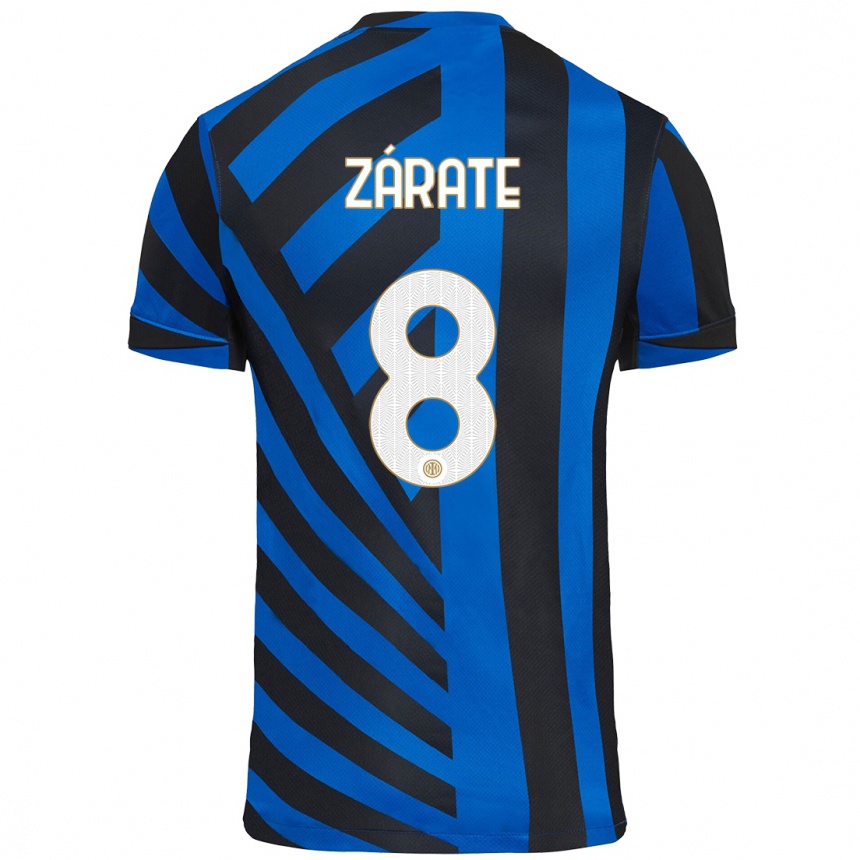 Kids Football Dilan Zárate #8 Blue Black Home Jersey 2024/25 T-Shirt Nz