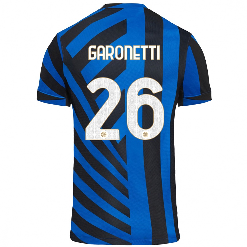 Kids Football Gabriele Garonetti #26 Blue Black Home Jersey 2024/25 T-Shirt Nz