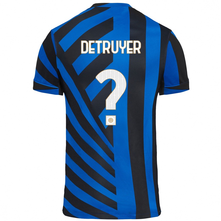 Kids Football Marie Detruyer #0 Blue Black Home Jersey 2024/25 T-Shirt Nz