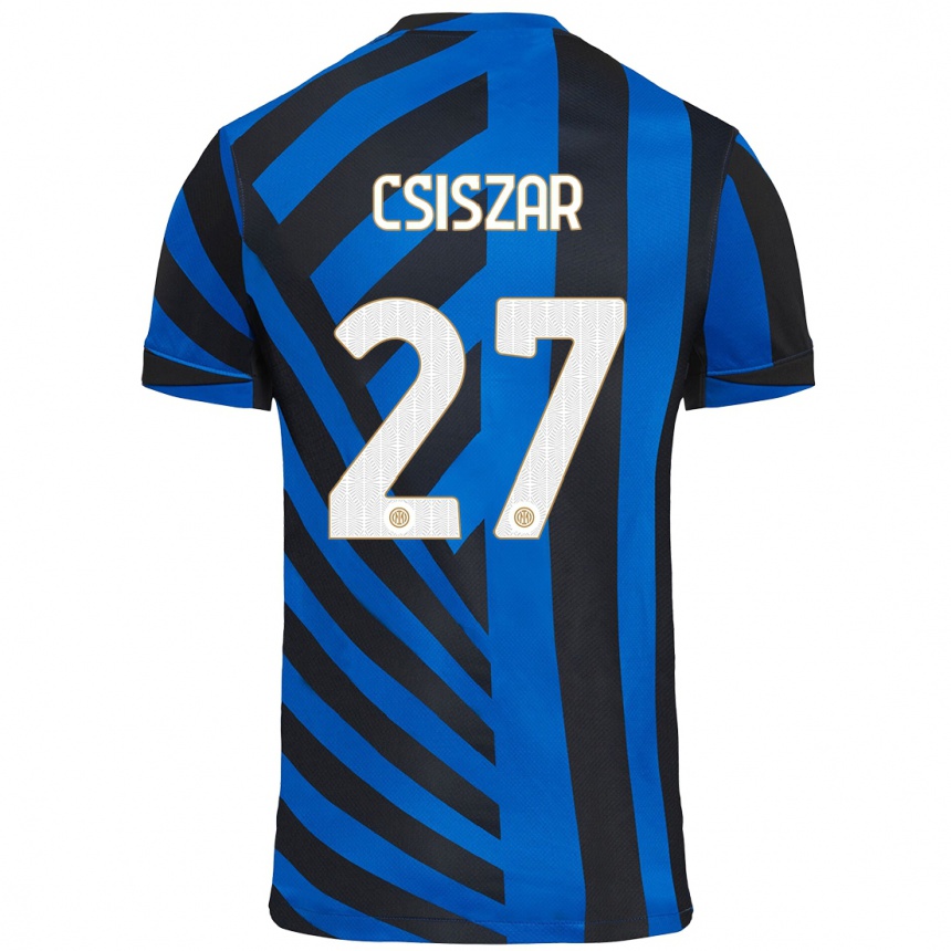 Kids Football Henrietta Csiszar #27 Blue Black Home Jersey 2024/25 T-Shirt Nz