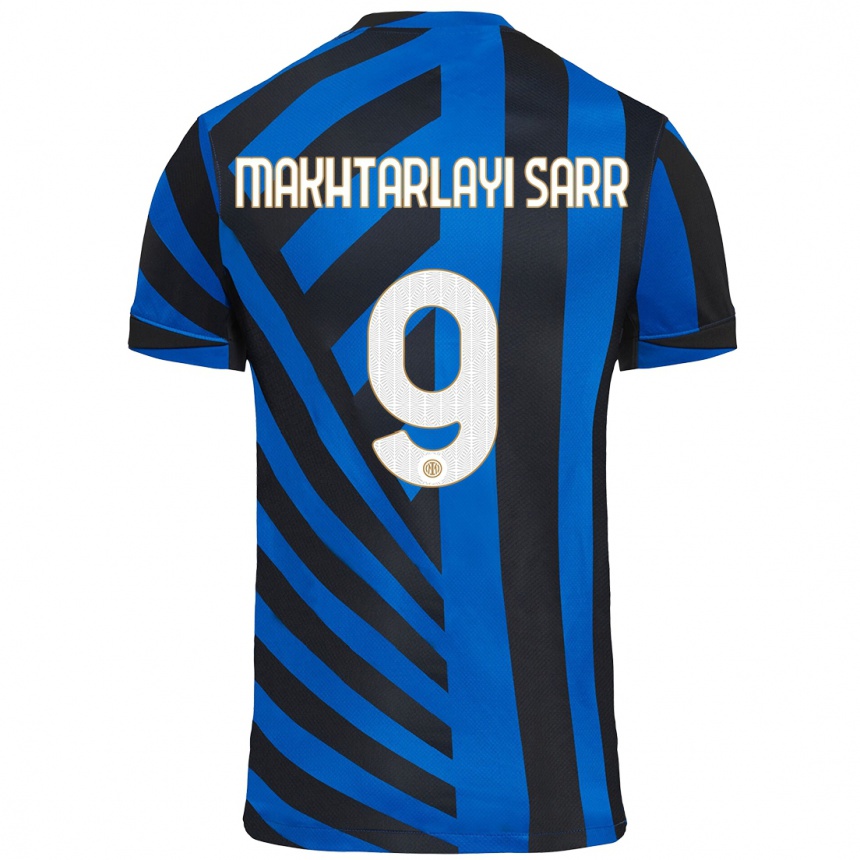 Kids Football Amadou Makhtarlayi Sarr #9 Blue Black Home Jersey 2024/25 T-Shirt Nz