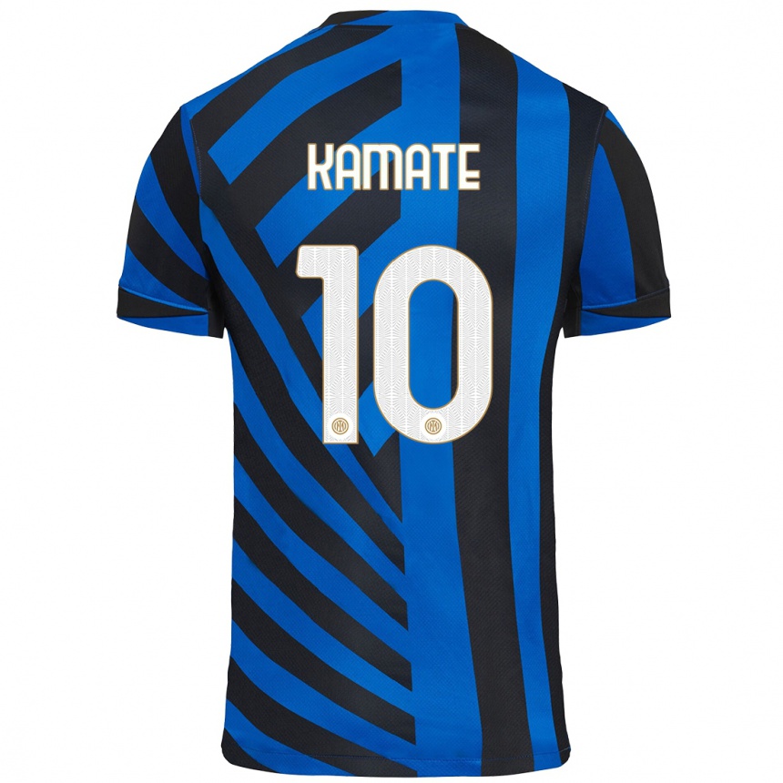 Kids Football Issiaka Kamate #10 Blue Black Home Jersey 2024/25 T-Shirt Nz