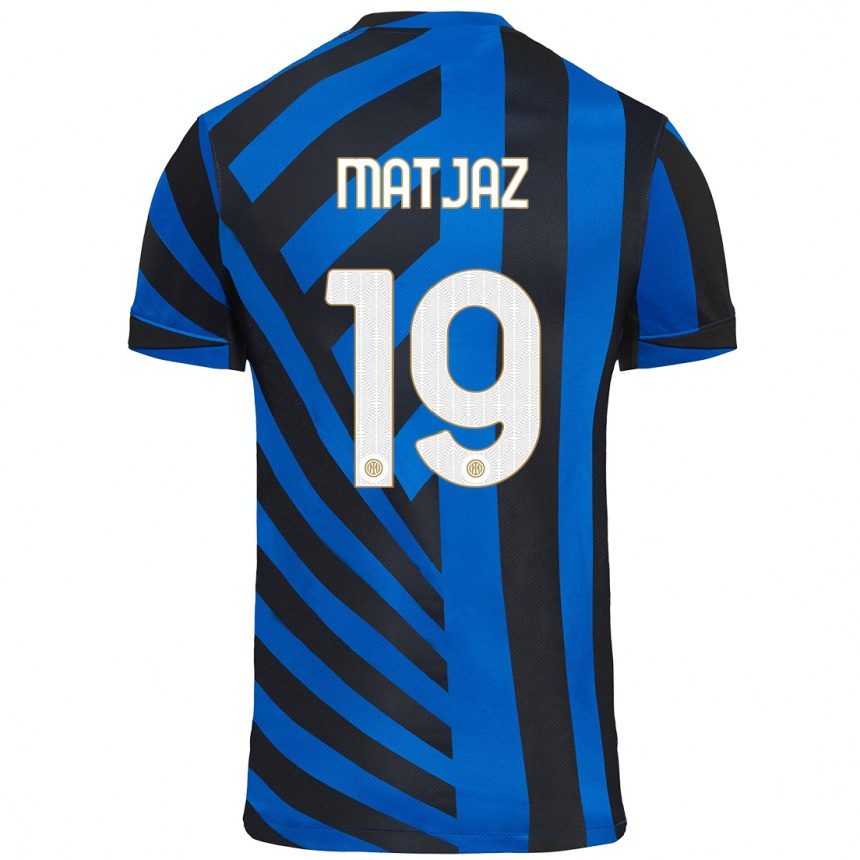 Kids Football Samo Matjaz #19 Blue Black Home Jersey 2024/25 T-Shirt Nz