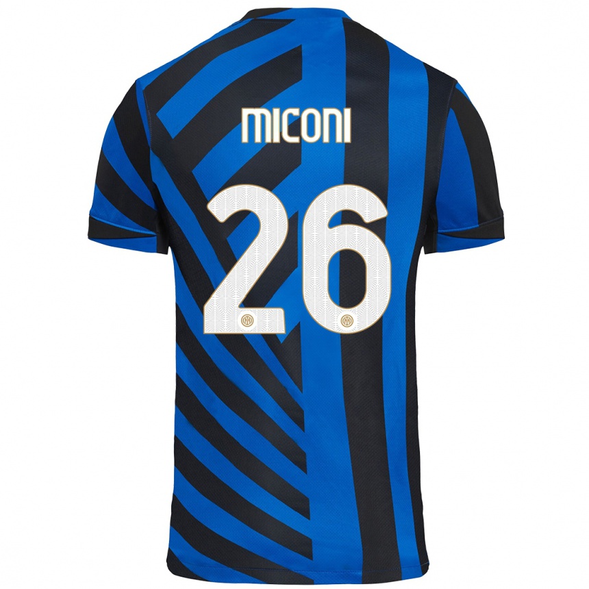 Kids Football Riccardo Miconi #26 Blue Black Home Jersey 2024/25 T-Shirt Nz