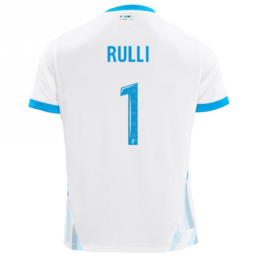 Kids Football Gerónimo Rulli #1 White Sky Blue Home Jersey 2024/25 T-Shirt Nz