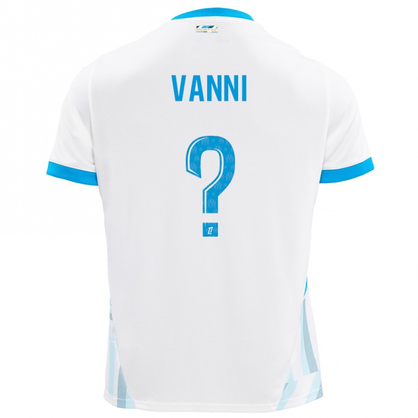 Kids Football Fabio Vanni #0 White Sky Blue Home Jersey 2024/25 T-Shirt Nz