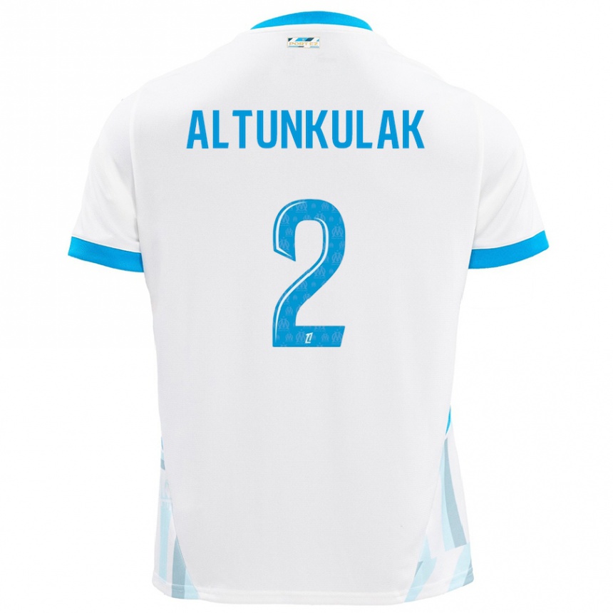 Kids Football Selen Altunkulak #2 White Sky Blue Home Jersey 2024/25 T-Shirt Nz