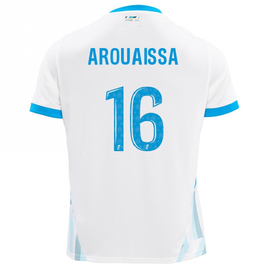 Kids Football Ines Arouaissa #16 White Sky Blue Home Jersey 2024/25 T-Shirt Nz