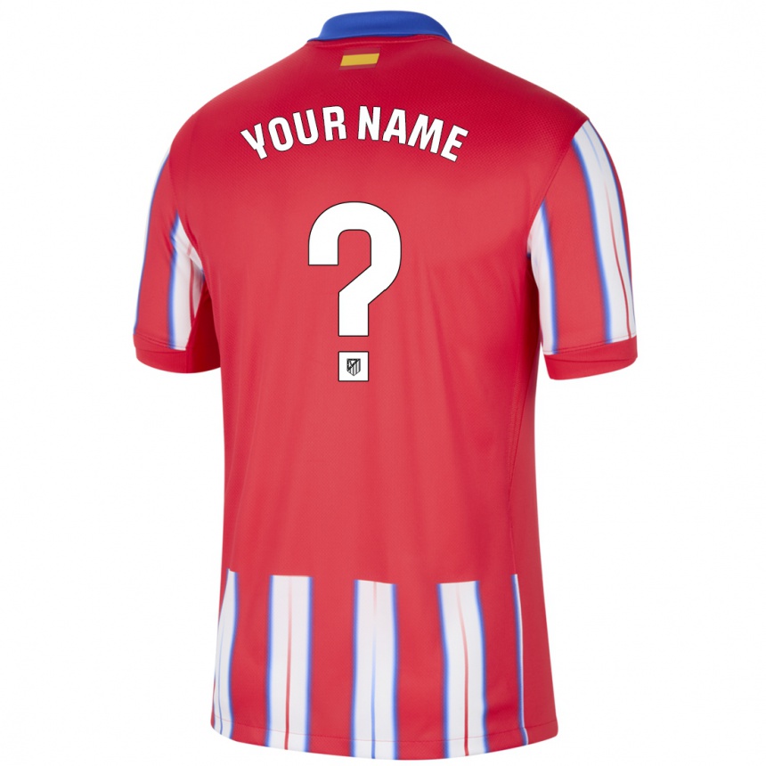 Kids Football Your Name #0 Red White Blue Home Jersey 2024/25 T-Shirt Nz