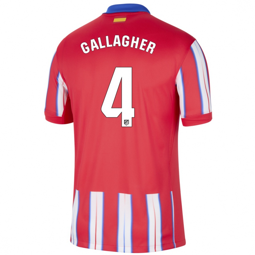 Kids Football Conor Gallagher #4 Red White Blue Home Jersey 2024/25 T-Shirt Nz