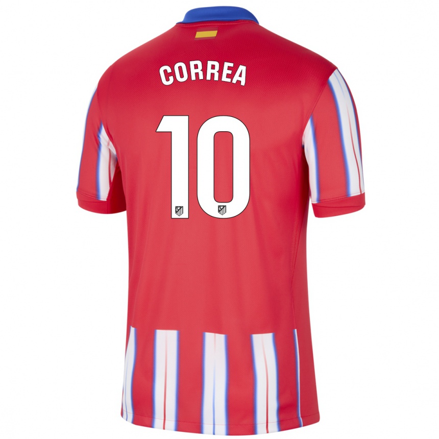 Kids Football Angel Correa #10 Red White Blue Home Jersey 2024/25 T-Shirt Nz