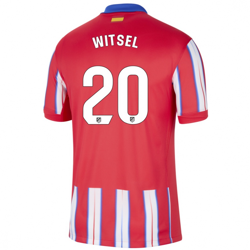 Kids Football Axel Witsel #20 Red White Blue Home Jersey 2024/25 T-Shirt Nz