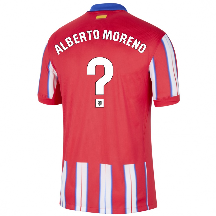 Kids Football Alberto Moreno #0 Red White Blue Home Jersey 2024/25 T-Shirt Nz