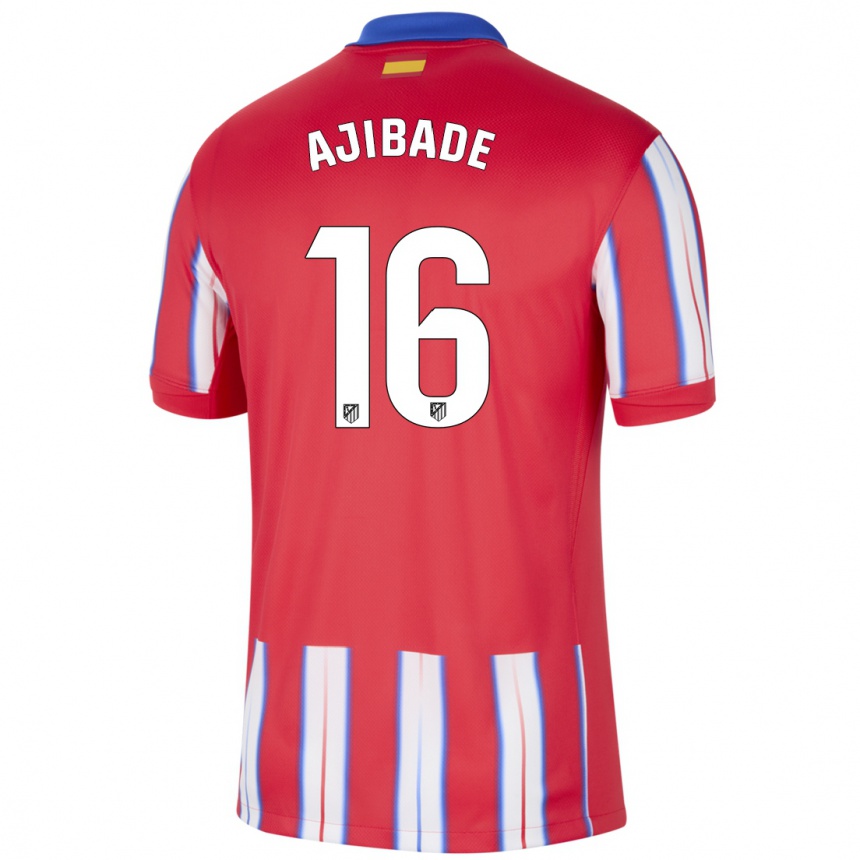 Kids Football Rasheedat Ajibade #16 Red White Blue Home Jersey 2024/25 T-Shirt Nz