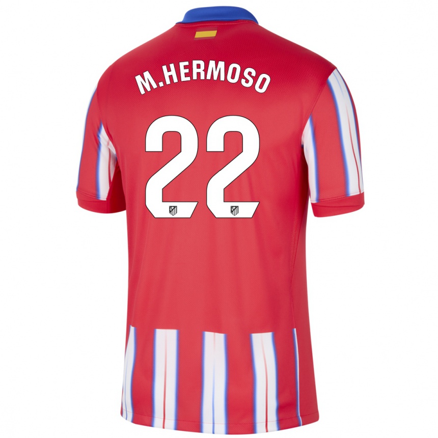 Kids Football Mario Hermoso #22 Red White Blue Home Jersey 2024/25 T-Shirt Nz