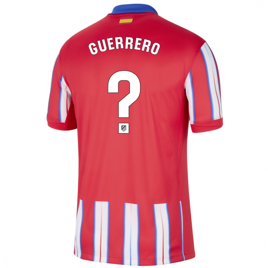 Kids Football Sergio Guerrero #0 Red White Blue Home Jersey 2024/25 T-Shirt Nz