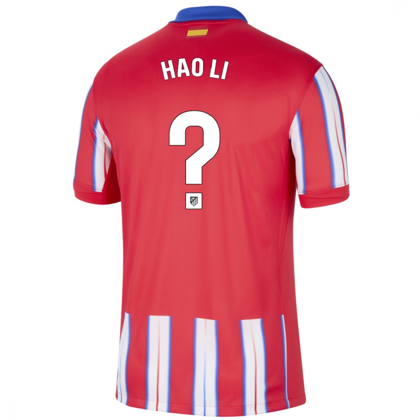 Kids Football Hao Li #0 Red White Blue Home Jersey 2024/25 T-Shirt Nz