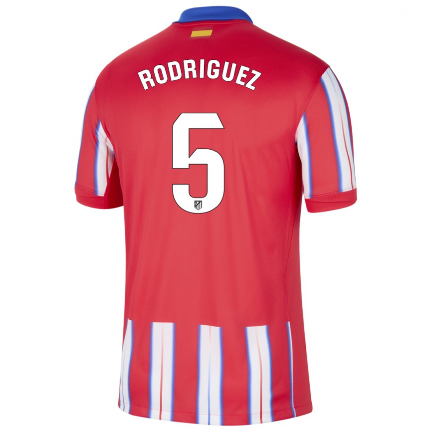 Kids Football Cinta Rodriguez #5 Red White Blue Home Jersey 2024/25 T-Shirt Nz