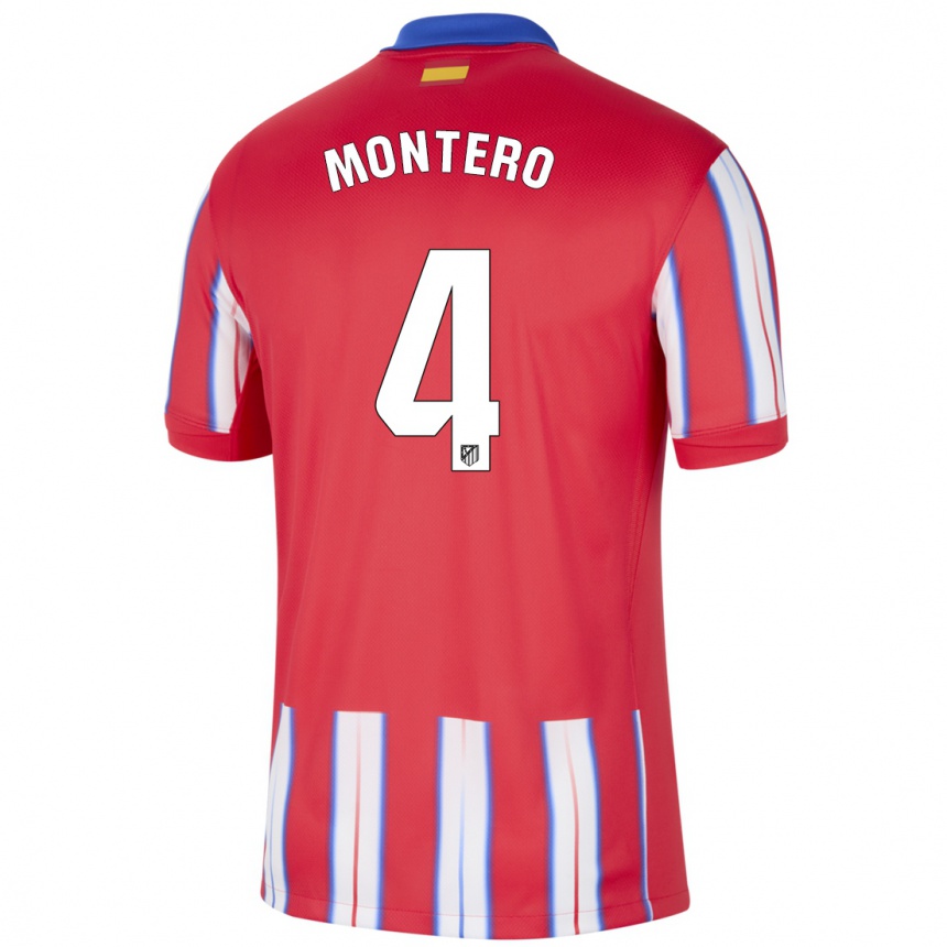 Kids Football Francisco Montero #4 Red White Blue Home Jersey 2024/25 T-Shirt Nz