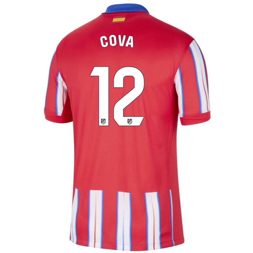 Kids Football Adrian Cova #12 Red White Blue Home Jersey 2024/25 T-Shirt Nz