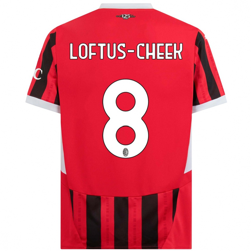 Kids Football Ruben Loftus-Cheek #8 Red Black Home Jersey 2024/25 T-Shirt Nz