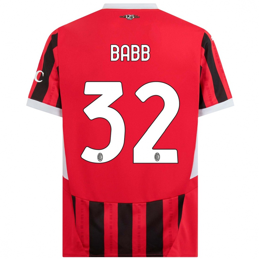 Kids Football Selena Delia Babb #32 Red Black Home Jersey 2024/25 T-Shirt Nz