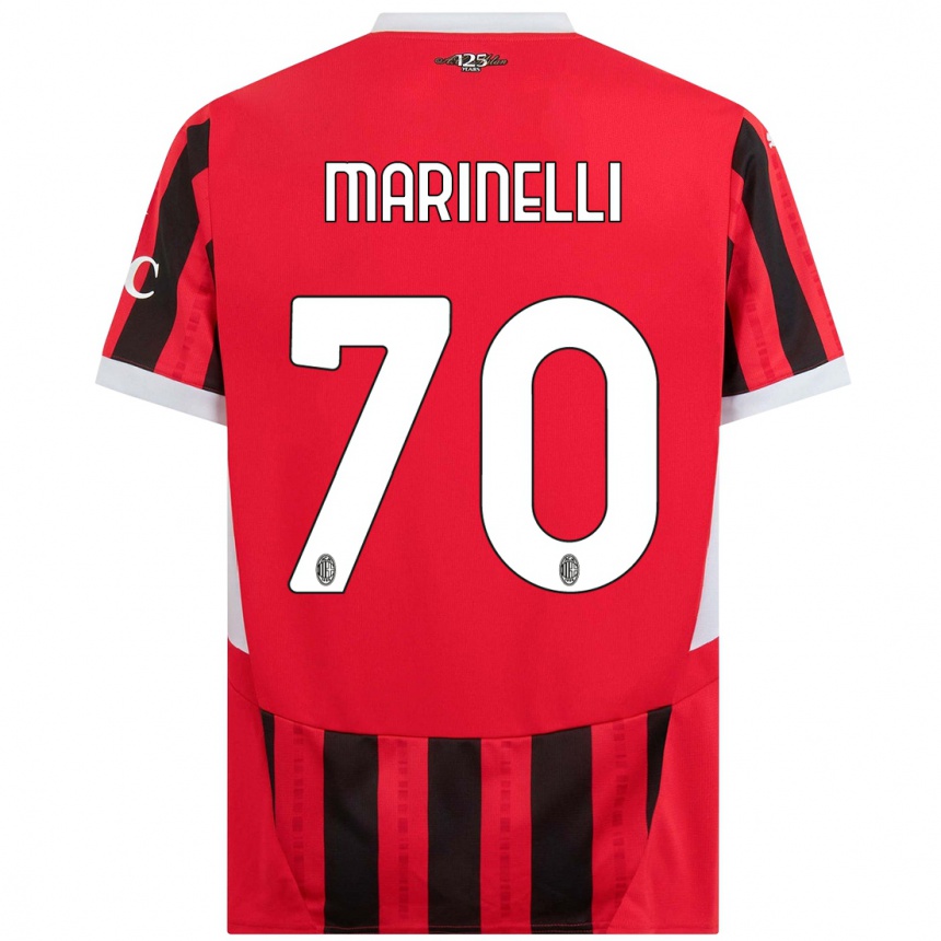 Kids Football Gloria Marinelli #70 Red Black Home Jersey 2024/25 T-Shirt Nz