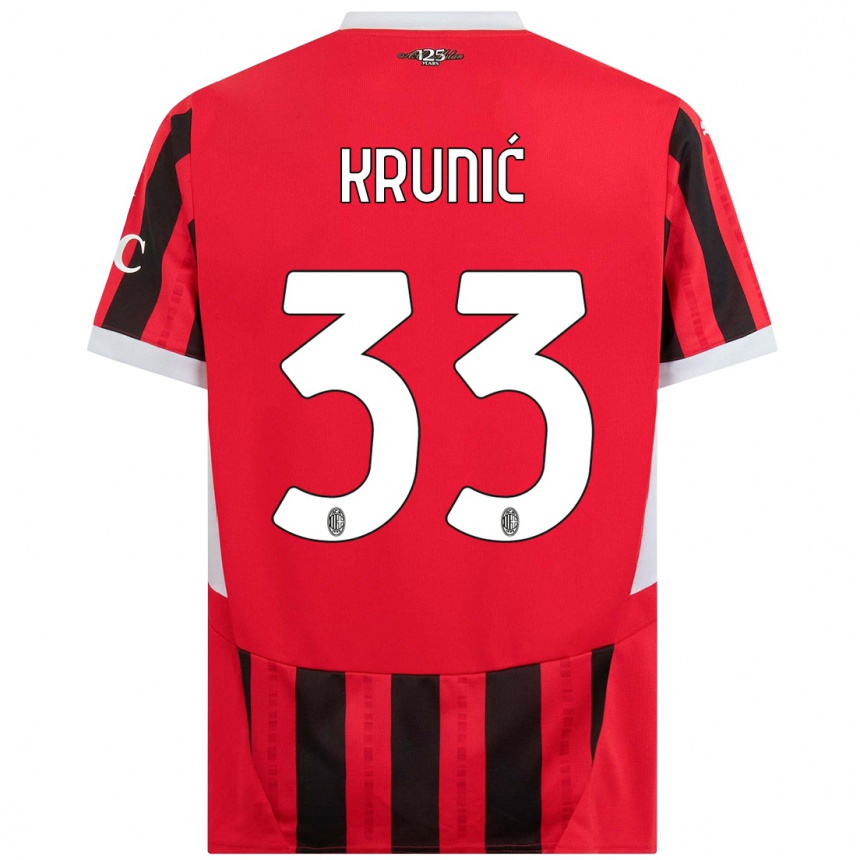 Kids Football Rade Krunic #33 Red Black Home Jersey 2024/25 T-Shirt Nz