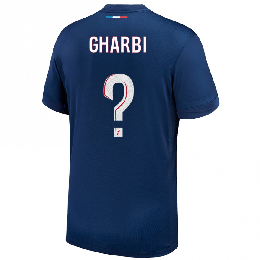 Kids Football Ismael Gharbi #0 Navy Blue White Home Jersey 2024/25 T-Shirt Nz