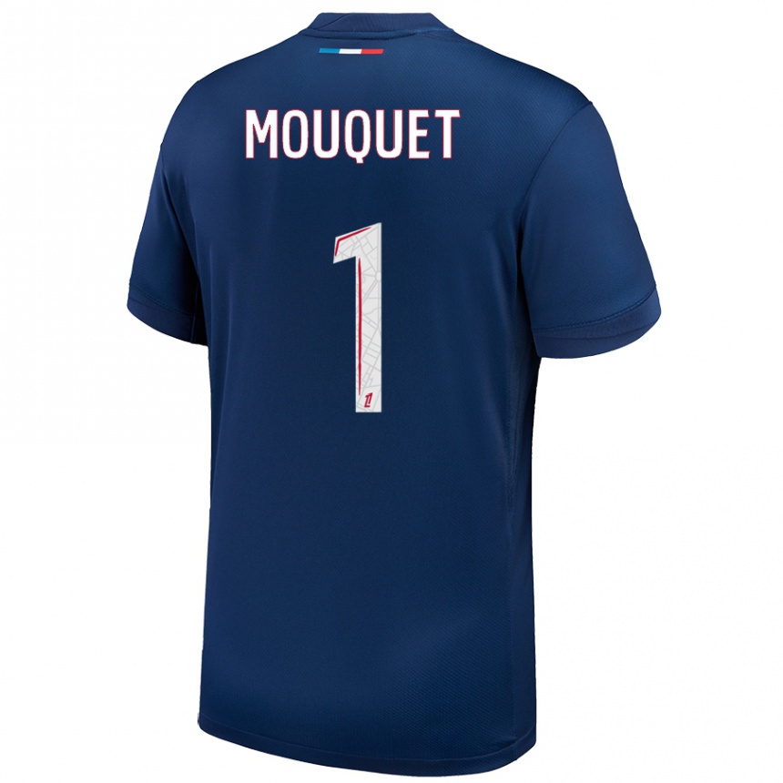 Kids Football Louis Mouquet #1 Navy Blue White Home Jersey 2024/25 T-Shirt Nz