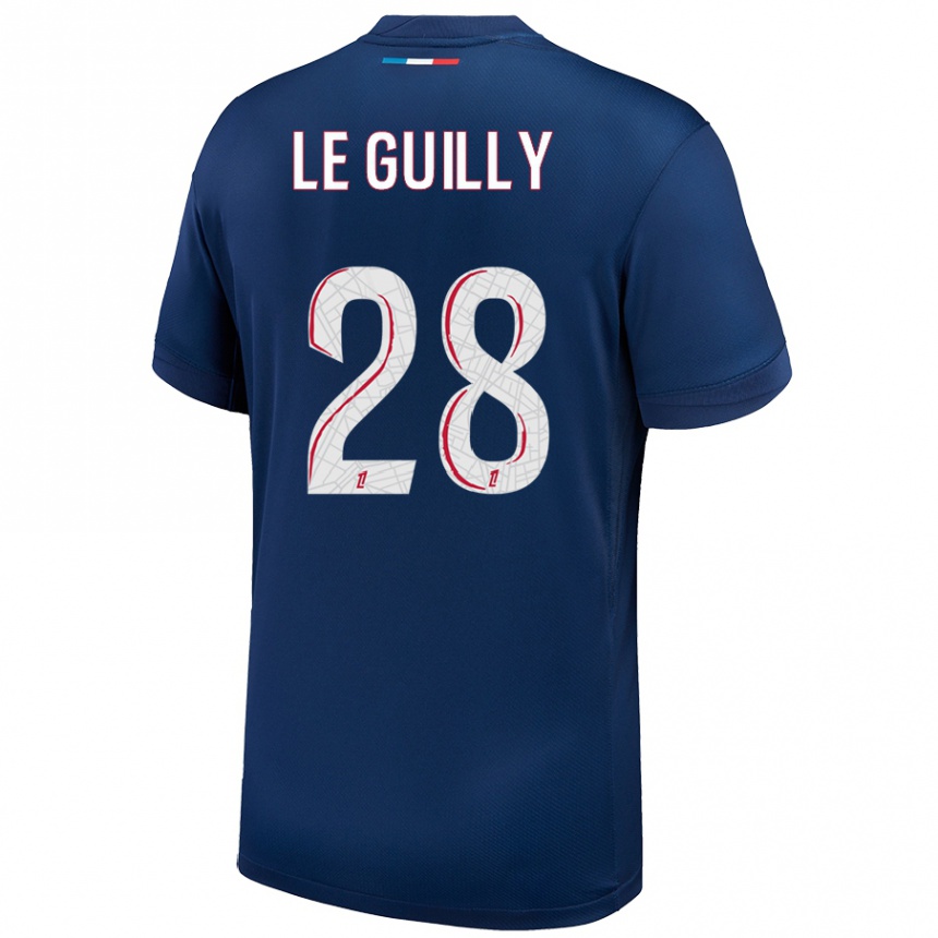 Kids Football Jade Le Guilly #28 Navy Blue White Home Jersey 2024/25 T-Shirt Nz